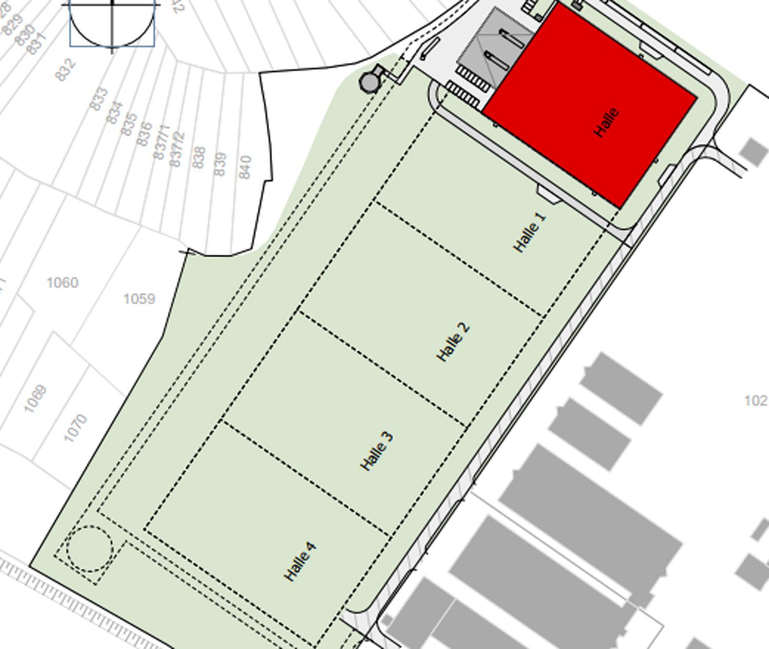 Lageplan zum Projekt Logistikhalle, Willstätt